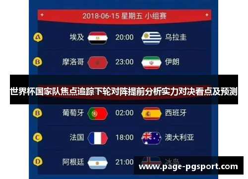 世界杯国家队焦点追踪下轮对阵提前分析实力对决看点及预测